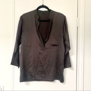 Theory silk blouse - charcoal gray (size M)